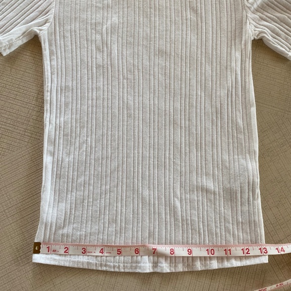 Topshop Alexa tee short sleeve ribbed white size 2 - Picture 6 of 11